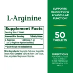 Nature’s Bounty L-Arginine 1,000mg 50 Tablets - Image 2
