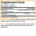 Bronson Vitamin K2 Plus D3 Extra Strength 60 Capsules - Image 2