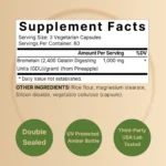 NatureBell Bromelain 1000mg Per Serving 240 Veggie Capsules - Image 2