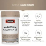 Swisse Ultiboost Magnesium, Calcium + Vitamin D – Supports Healthy Muscle Function – 120 Tablets - Image 2