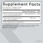Sports Research Vitamin D3 K2 - 5000iu of Vegan D3 & 100mcg of Vitamin K2 as MK7 - (60 Softgels) - Image 2