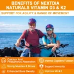 NextDia Vitamin D3 (20,000 IU) + K2 (200 mcg) – 120 softgels - Image 5