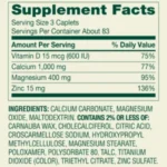 Spring Valley Calcium Magnesium & Zinc Plus Vitamin D3 250 Coated Caplets - Image 3