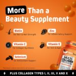HerbTonics Multi Collagen Gummies Type 1,2,3,5 & 10 with Biotin for Hair Growth Skin Nails with Vitamin C Zinc for Men & Women 60 Gummies - Image 4