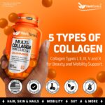 HerbTonics Multi Collagen Gummies Type 1,2,3,5 & 10 with Biotin for Hair Growth Skin Nails with Vitamin C Zinc for Men & Women 60 Gummies - Image 3