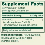 Spring Valley Vitamin K2 100 Mcg 60 Capsules - Image 2