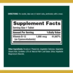Nature’s Bounty Vitamin B-12,1000 mcg 100 Tablets - Image 2