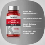 Piping Rock Vitamin K2 MK7 100mcg 120 Softgels - Image 3