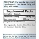 Puritan’s Pride Alpha Lipoic Acid 600mg (30 Capsules) - Image 3