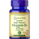 Puritan’s Pride Vitamin D3 (25 mcg) 1000 IU -100 Softgels