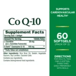 Nature’s Bounty, Co Q10 100 mg 60 Softgels - Image 2