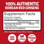 HerbTonics Korean Red Panax Ginseng 1500mg – 120 Capsules - Image 2