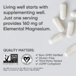 Sports Research® High Absorption Magnesium Glycinate 160mg Relaxation Muscle Nerve Support (180 Veggie Capsules) - Image 4