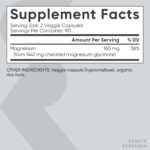 Sports Research® High Absorption Magnesium Glycinate 160mg Relaxation Muscle Nerve Support (180 Veggie Capsules) - Image 2