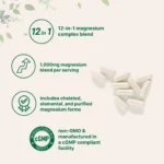 Micro Ingredients Magnesium 12-in-1 Complex 1000mg, 240 Vegetarian Capsules - Image 3