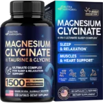NUTRAHARMONY Magnesium Glycinate - Sleep & Relaxation Support - Extra Strength Glycinate, Glycine & Taurine 1500 mg - Magnesium Supplement for Women & Men - Chelated & High Absorption - Lab Tested - 120 Capsules