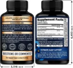 NUTRAHARMONY Magnesium Glycinate - Sleep & Relaxation Support - Extra Strength Glycinate, Glycine & Taurine 1500 mg - Magnesium Supplement for Women & Men - Chelated & High Absorption - Lab Tested - 120 Capsules - Image 2