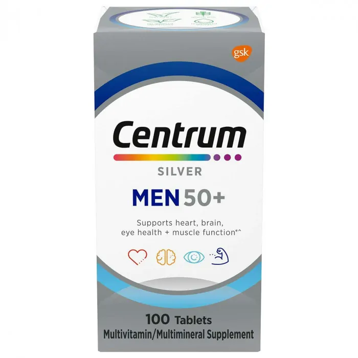 Centrum, Silver Men 50+, Complete Multivitamin, 100 Tablets - Image 1